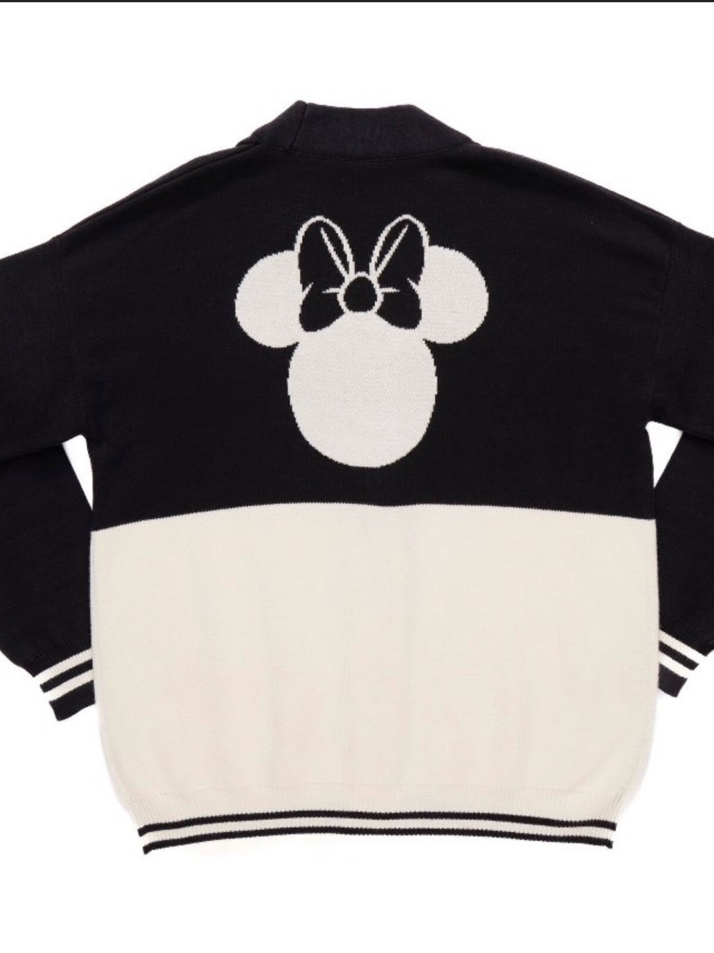 Disney Minnie Black and Cream Button-Up Varsity Cardigan